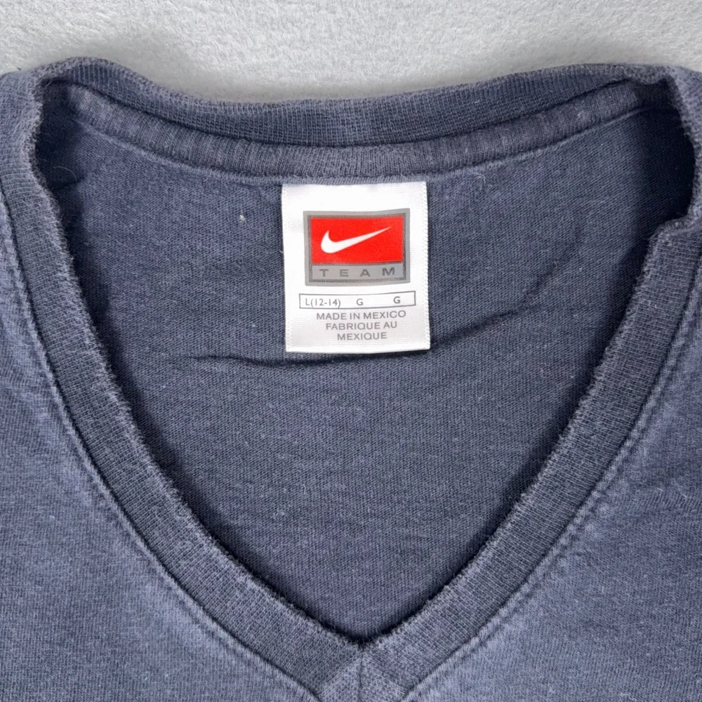 Nike Team Missouri Tigers V-Neck T-Shirt Navy Blue Yellow‎ Graphic Mens Large L